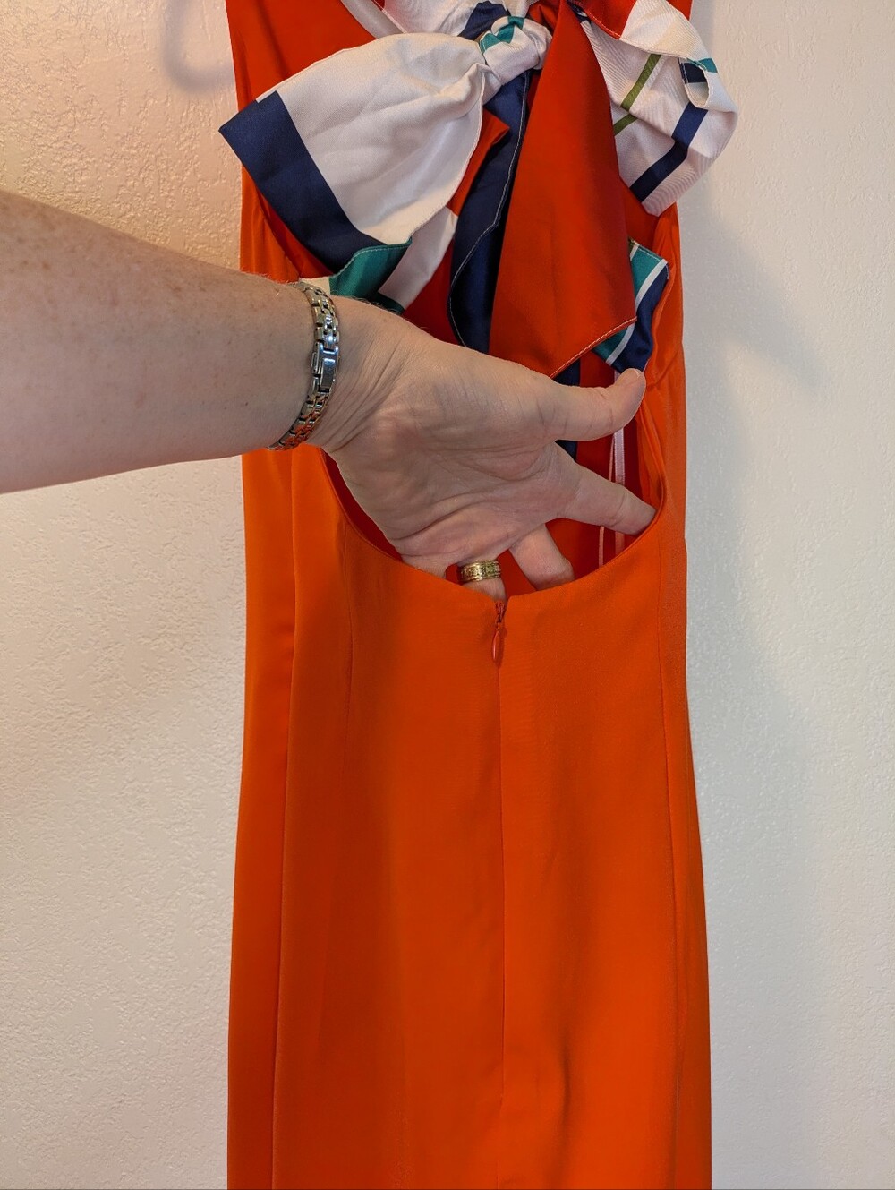 Lulu's Joyful Red Orange Multi Stripe Tie-back Mini Dress - Picture 6 of 8
